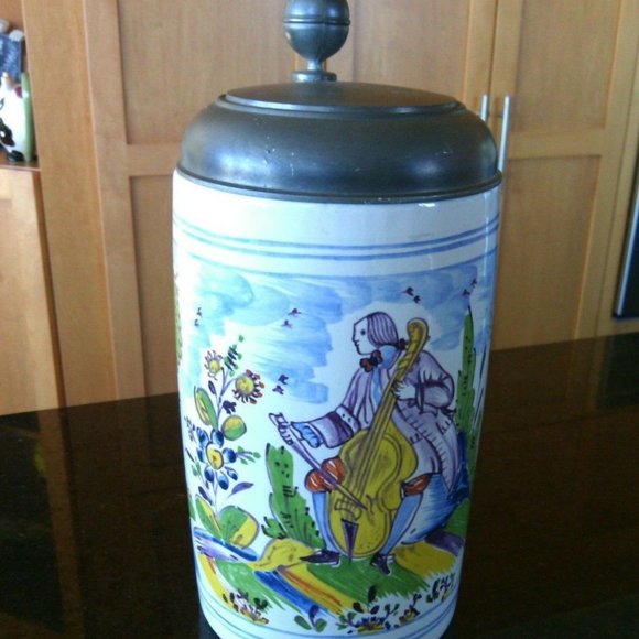 Fayence Rolling Pewter lidded German Beer Stein König Brewery 8248031 Pilseners - Picture 10 of 16